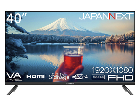 JAPANNEXTがVAパネル搭載 40インチ フルHD解像度の大型液晶モニターを37,980円で1月19日(金)に発売