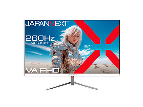 JAPANNEXTが24.5インチ VAパネル搭載 260Hz対応で本体カラーがホワイトのフルHDゲーミングモニターを30,980円で2月22日（木)に発売