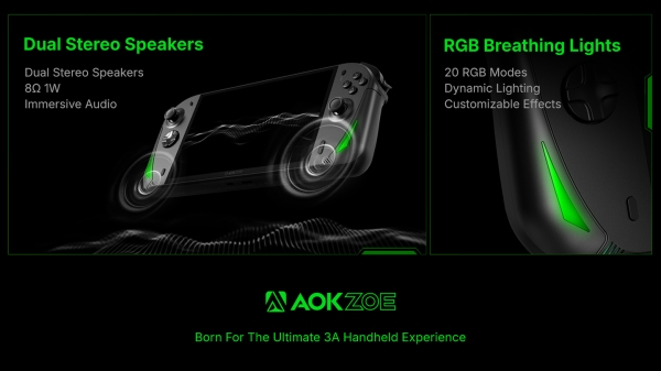 AMD Ryzen™ AI 9 HX 370を搭載した8インチポータブルゲーミングPC「AOKZOE A1X」を発表、本日夜よりKickstarterで予約開始