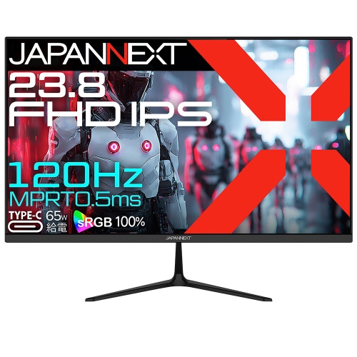 JAPANNEXTが23.8インチ IPSパネル 120Hz/0.5m対応 USB-C給電可能なフルHDゲーミングモニターを20,980円で5月2日(金)に発売