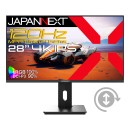 JAPANNEXTが28インチ IPSパネル 昇降式多機能スタンド搭載 120Hz/1msに対応の4Kゲーミングモニターを44,980円で6月6日(金)に発売