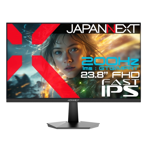 JAPANNEXTが23.8インチ FAST IPSパネル搭載 200Hz対応のフルHDゲーミングモニターを19,980円で6月20日(金)に発売