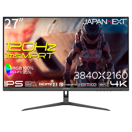 JAPANNEXTがHDMI 2.1対応 27インチ IPSパネル搭載 120Hz対応の4Kゲーミングモニターを43,980円で6月20日(金)に発売