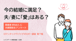 夫/妻に「愛」はある？今の結婚に満足している？──約560人の既婚者に夫婦関係をアンケート調査