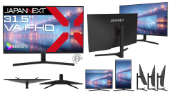 JAPANNEXTが31.5インチ VAパネル採用 昇降式多機能スタンドを搭載したフルHD液晶モニターをECサイト限定 25,980円で8月1日(金)に発売