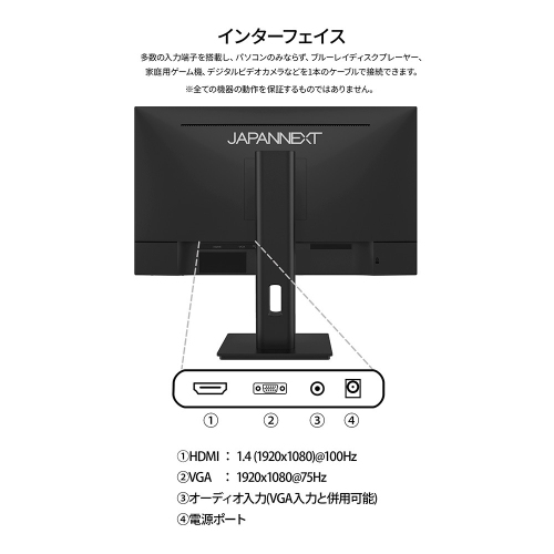 JAPANNEXTが21.5インチ IPSパネル採用 昇降式多機能スタンド搭載のフルHD液晶モニターを15,980円で8月8日(金)に発売