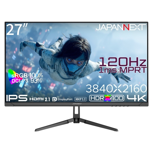 JAPANNEXTが27インチ IPSパネル搭載 120Hz対応の4KゲーミングモニターをAmazon限定 35,980円で9月26日(金)に発売