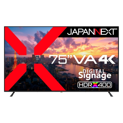 JAPANNEXTが75インチ VAパネル搭載 USBメモリ再生対応の4K大型液晶モニターを194,980円で10月10日(金)に発売