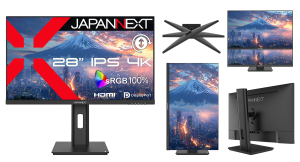 JAPANNEXTが28インチ IPSパネル採用 昇降式多機能スタンドを搭載した4K液晶モニターを36,980円で12月18日(木)に発売