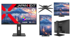 JAPANNEXTが28インチ IPSパネル採用 昇降式多機能スタンドを搭載した4K液晶モニターを36,980円で12月18日(木)に発売