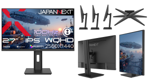 JAPANNEXTが27インチ IPSパネル採用 昇降式多機能スタンドを搭載したWQHD液晶モニターを29,980円で12月18日(木)に発売