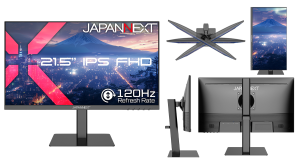 JAPANNEXT が 21.5 インチ IPS パネル採用 昇降式多機能スタンド搭載のフル HD 液晶モニターを15,980円で 2月5日(木)に発売