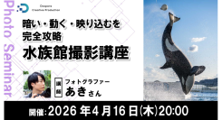 【ドスパラ】“暗い・動く・映り込む” 水族館撮影を完全攻略　フォトグラファー あき氏 登壇　4月16日（木）20時より開催 参加者募集中