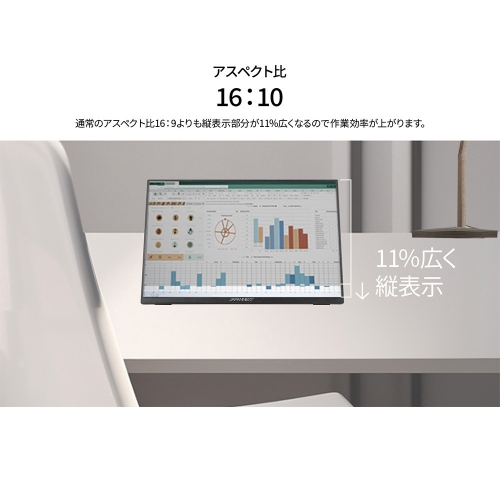 JAPANNEXTが14インチ IPSパネル アスペクト比が16:10のWUXGAモバイルディスプレイをECサイト限定 19,980円で4月9日(木)に発売