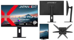 JAPANNEXTが23.8インチ IPSパネル採用 昇降式多機能スタンドを搭載したWQHD液晶モニターを25,980円で4月16日(木)に発売