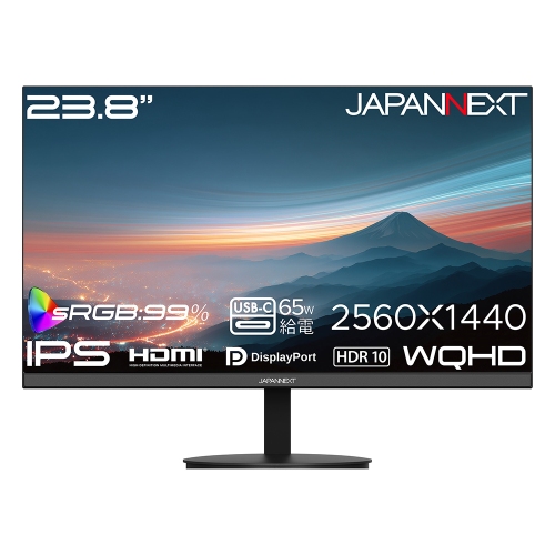 JAPANNEXTが23.8インチ IPSパネル搭載 USB-C(最大65W)給電に対応したWQHD液晶モニターを27,980円で4月16日(木)に発売