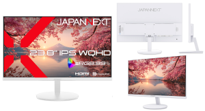 JAPANNEXTが23.8インチ IPSパネル搭載 本体カラーにホワイトを採用したWQHD液晶モニターを24,980円で4月23日(木)に発売