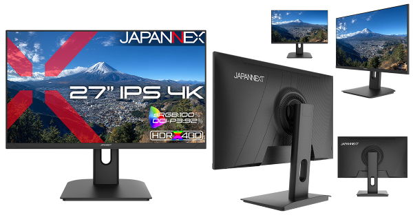 JAPANNEXTが27インチのIPSパネルを搭載した4K液晶モニターをECサイト限定 28,980円で4月30日(木)に発売