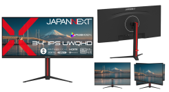 JAPANNEXTが34インチ IPSパネル搭載 アスペクト比21:9のUWQHDウルトラワイド液晶モニターを56,980円で5月14日(木)に発売