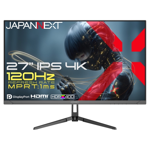 JAPANNEXTが27インチ IPSパネル搭載 120Hz/1ms対応の4KゲーミングモニターをAmazon限定 34,980円で5月28日(木)に発売