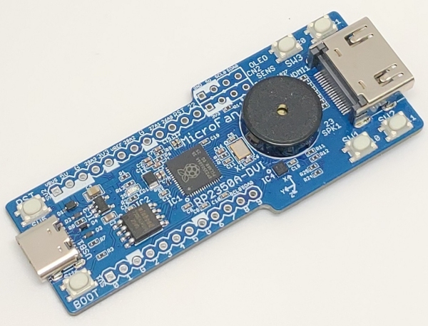 マイクロファン、TV/PCモニター出力機能付き開発基板「RP2350A-DVI」発売!C/C++, Pythonで大画面出力可能な計測ツールやゲーム作成が可能