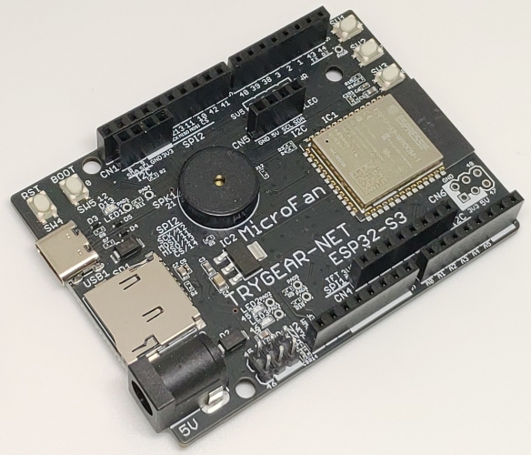 マイクロファン、教育用マイコン基板「TRYGEAR-NET ESP32-S3」発売！基本入出力に加えWi-Fi機能を装備、世界とつながるプログラミング学習を支援