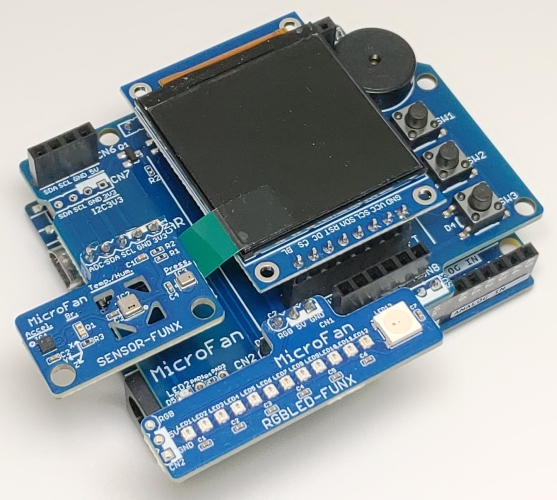 マイクロファン、UNO R3/R4をTRYGEAR化するシールド「UNO-TRYGEAR-STACK」発売！既存の指導書を継承でき基本入出力の装備で演習を効率化