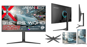 JAPANNEXTが31.5インチ IPSパネル 昇降式多機能スタンド搭載 200Hz対応のWQHDゲーミングモニターを44,980円で6月11日(木)に発売