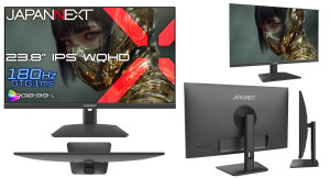 JAPANNEXTが23.8インチ IPSパネル搭載 180Hz対応のWQHDゲーミングモニターをAmazon限定 24,980円で6月11日(木)に発売