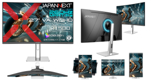 JAPANNEXTが27インチ VAパネル 昇降式多機能スタンドを搭載した260Hz対応の湾曲WQHDゲーミングモニターを39,980円で6月25日(木)に発売
