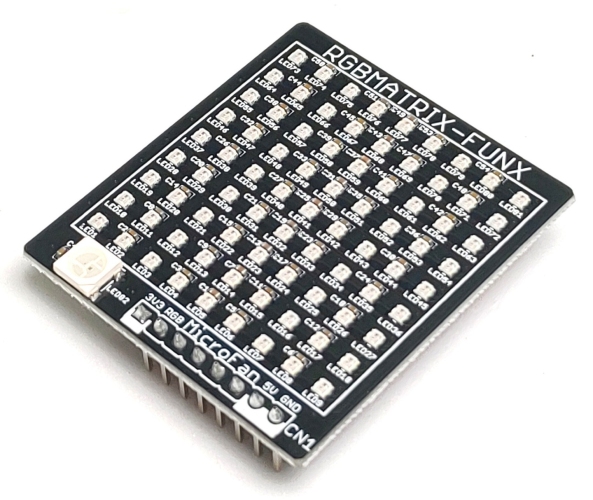 マイクロファン、教育用マイコン「TRYGEAR」用、9x9ドットカラーLEDマトリックス「RGBMATRIX-FUNX」を発売！「情報I」情報デザイン演習に最適