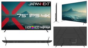 JAPANNEXTが75インチ IPSパネル搭載 USBメモリ再生対応の大型4K液晶モニターを204,980円で7月9日(木)に発売