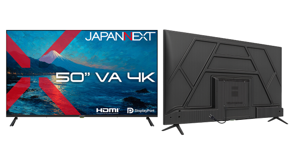 【50インチ 4K 49,980円!】JAPANNEXTが50インチのVAパネルを搭載した大型4K液晶モニターをECサイト限定で8月20日(木)に発売