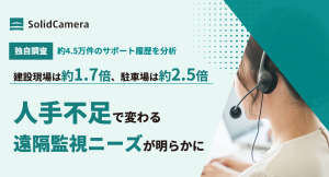 【独自調査】約4.5万件のサポート履歴を分析|建設現場の相談は約1.7倍、駐車場は約2.5倍に増加 人手不足で変わる遠隔監視ニーズが明らかに