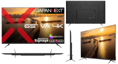 JAPANNEXTが65インチ VAパネル搭載 USBメモリ再生対応の大型4K液晶モニターを109,980円で9月3日(木)に発売