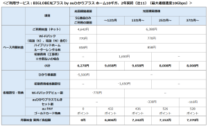 料金表ホーム10ギガ