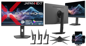 JAPANNEXTが27インチ IPSパネル USB-C(最大65W)給電 昇降式スタンド搭載のWQHD液晶モニターを30,980円で10月1日(木)に発売