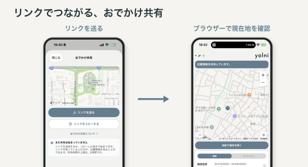 「いまここ」を、必要な時間だけ。Yolniアプリに新機能「おでかけ共有」