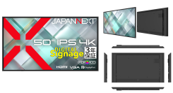 JAPANNEXTが50インチ IPSパネル搭載 24時間365日連続稼働対応の大型4Kデジタルサイネージモニターを99,980円で10月29日(木)に発売